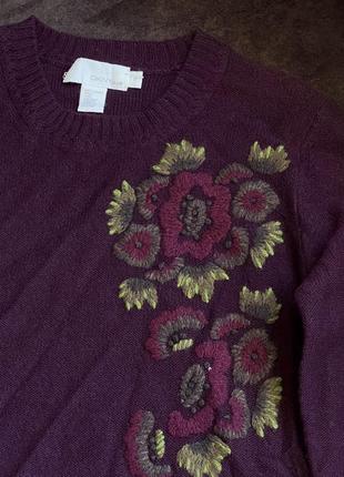 Шерстяной свитер джемпер dkny pure donna karan оригинальный фиолетовый1 фото