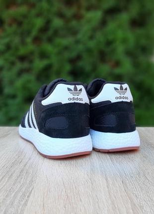 Adidas iniki чорні з білим кросівки жіночі замшеві термо на флісі ботінки низькі теплі осінні зимові євро зима водонепроникні  адідас інікі4 фото