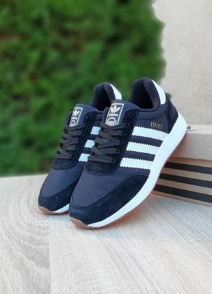 Adidas iniki черные с белым кроссовки женские замшевые термо на флисе ботинки низкие теплые осенние зимние евро зима водонепроницаемые адидас иniки3 фото