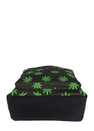 Рюкзак городской с принтом каннабис. черный унисекс рюкзак