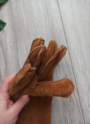 Перчатки из натурального замша кожи, кожаные перчатки, теплые замшевые перчатки размер 9,5