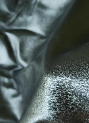 Кожаные шорты мини чёрная шорты юбка коричневая бежевая экокожа шкіра на осень4 фото