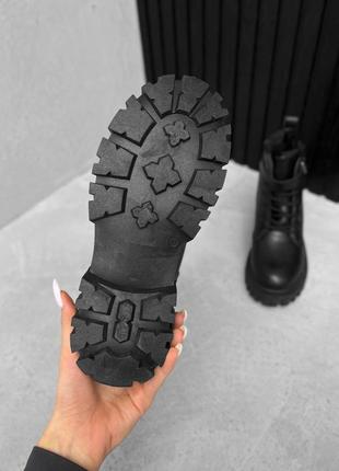 Зимові черевики берці з пряжкою еко шкіра на хутрі зима ботинки зимние берцы с мехом4 фото