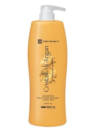 Шампунь зволожуючий brelil intensive shampoo cristalli di argan