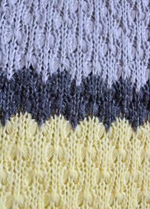 Интересный вязаный свитер, ажурная вязка4 фото
