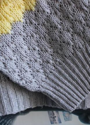 Интересный вязаный свитер, ажурная вязка5 фото