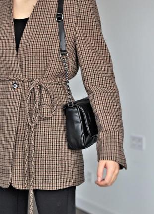 Мини сумка женская кросс боди черная сумочка с ремешком міні сумка жіноча крос боді чорна (код: бс18)10 фото