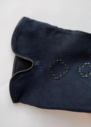 Кожаные синие перчатки италия10 фото