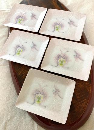 Тарелка клуазоне япония винтаж эмаль глазурь орхидея