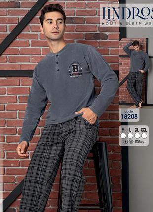 Теплый флисовый домашний костюм/мужская пижама кофта и штаны 46-544 фото