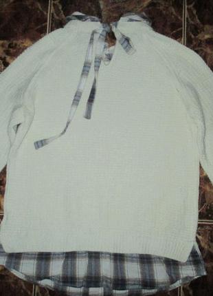 Оригінальний джемпер із коміром сорочки, 10-12р5 фото