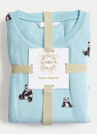 Брендовая флисовая теплая пижама для девочки от marks &amp; spencer панда1 фото