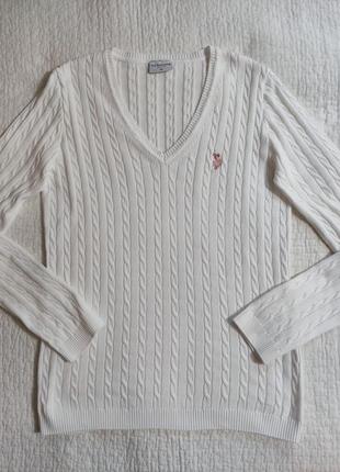 U.s. polo assn, чудовий білий пуловер.5 фото