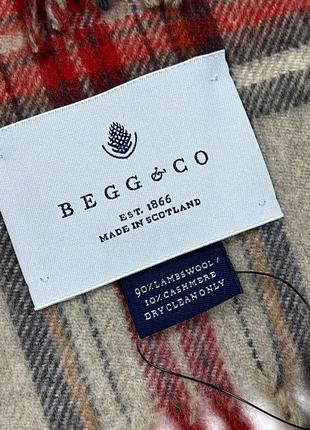 Шерстяной кашемировый шарф begg & co scotland оригинал шерсть + кашемир4 фото