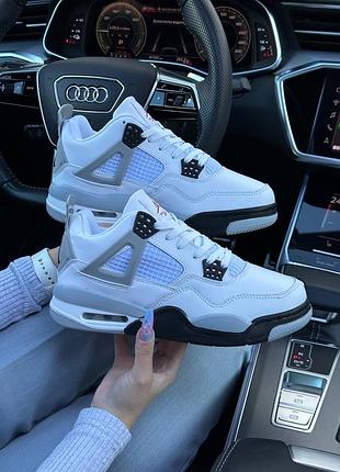 Шикарные женские кроссовки " nike air jordan 4 retro millitary black fur winter "