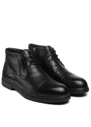 Ботинки мужские классические черные кожаные 33591 фото