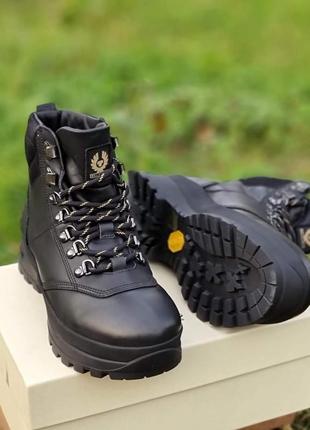 Кожаные ботинки милитири с протекторами на шнурках belstaff scramble boots 37 38 40 размер8 фото