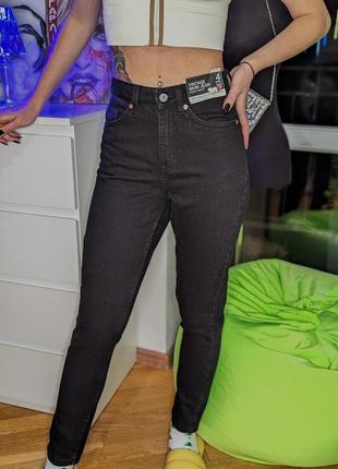 ❤️primark новые с бирками!😱🍀 100% коттон джинсы приммарк деним черные джинсы🔥высокая посадка👖🍑4 фото