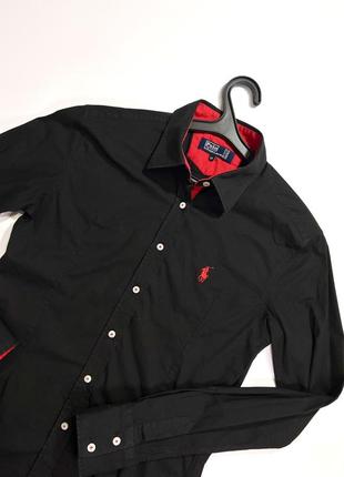 Рубашка ralph lauren / размер s-m / женская черная рубашка / ralph lauren / polo / черная рубашка