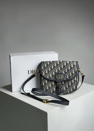 Женская сумка dior bobby bag blue oblique