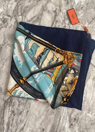 Платок хустка hermes з візерунком кораблю