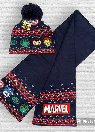 Marvel шапка шарф зима осінь