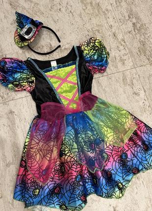 Карнавальний костюм сукня павучок відьмочка на 3-4 роки