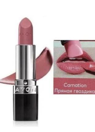 Зволожувальна кремова губна помада «ультра» avon 3,6 г відтінок пряна гвоздика/carnation