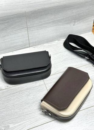 Чорна практична універсальна стильна мініатюрна трендова сумочка3 фото