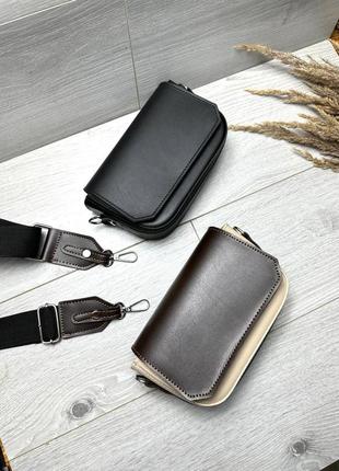 Чорна практична універсальна стильна мініатюрна трендова сумочка5 фото