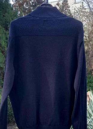 Темно- синий пуловер с воротничком стойкой на молнии8 фото