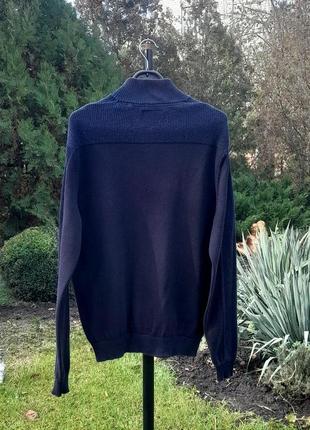 Темно- синий пуловер с воротничком стойкой на молнии7 фото