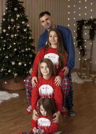 Новогодняя пижама феми лук / новогодняя пижама family look7 фото