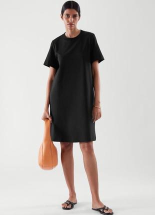 Базовое черное трикотажное платье cos размер l