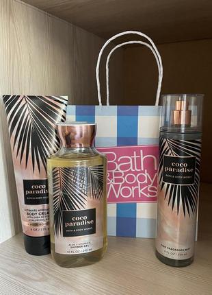 Набір кокос bath and body works спрей лосьйон