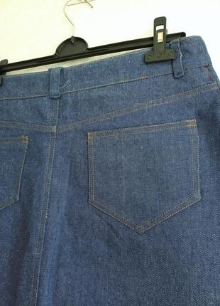 Темно-синяя джинсовая мини-юбка из плотного джинса, эксклюзивный пошив в ателье под fendi7 фото