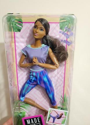 Кукла barbie made to move doll барби йога из серии безграничное движение брюнетка (gxf06)3 фото