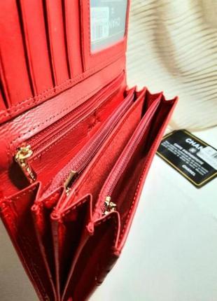 Роскiшний шкiряний лаковий гаманець легкий блискавки з логотипом7 фото