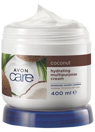 Відновлювальний мультифункціональний крем для обличчя, рук та тіла з олією кокоса care (400 мл) avon ейвон