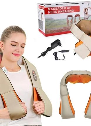 Роликовый массажер для спины и шеи massager of neck kneading2 фото