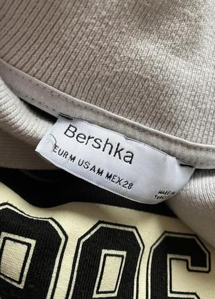 Стильное худи бомбер, худи с надписями оверсайз, bershka, новые коллекции3 фото