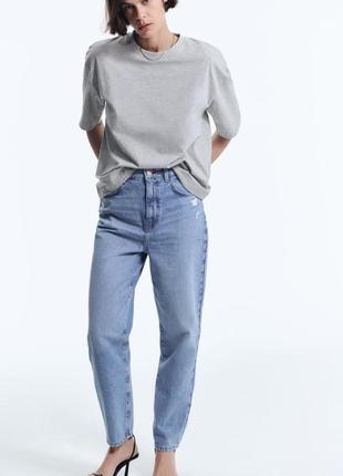 🔥🔥🔥 zara -60% black friday джинсы синие мом, 34р1 фото