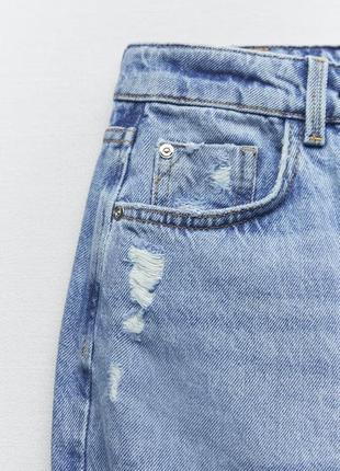 🔥🔥🔥 zara -60% black friday джинсы синие мом, 34р10 фото