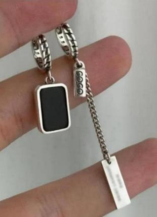Сережки срібло ланцюжок silver_ів_сен_лоран