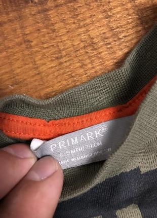 Детская хлопковая кофта (реглан) с принтом primark (примарк 6-9 мес 68-74 см идеал оригинал)6 фото