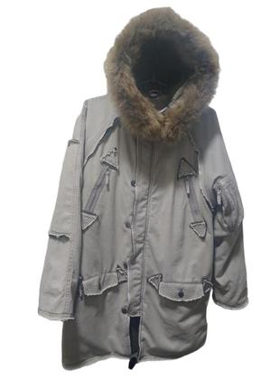 Фирменная зимняя куртка парка с капюшоном на флисе3 фото