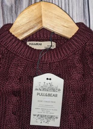 Бардовый акриловый свитер pull&bear #25026 фото