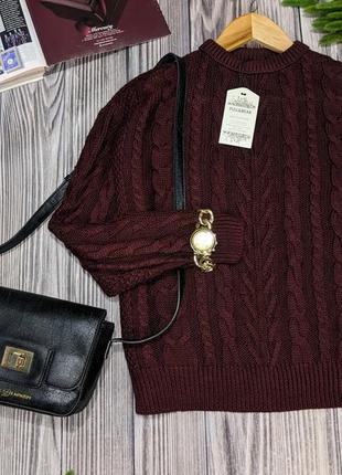 Бардовый акриловый свитер pull&bear #25023 фото