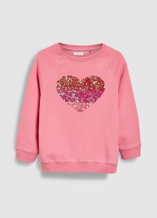 Фирменный теплый свитшот свитер свитер кофта джемпер модный с начесом next некст для девочки 5 лет