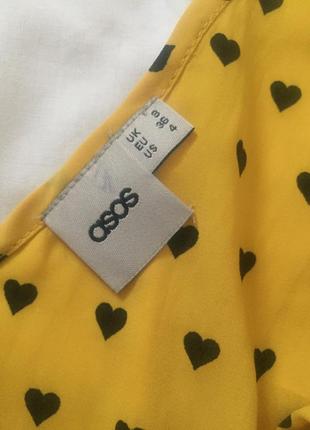 Плаття міні жовте в принт сердечки4 фото